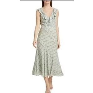 NWT PAIGE Light Green Patterned Midi Dress